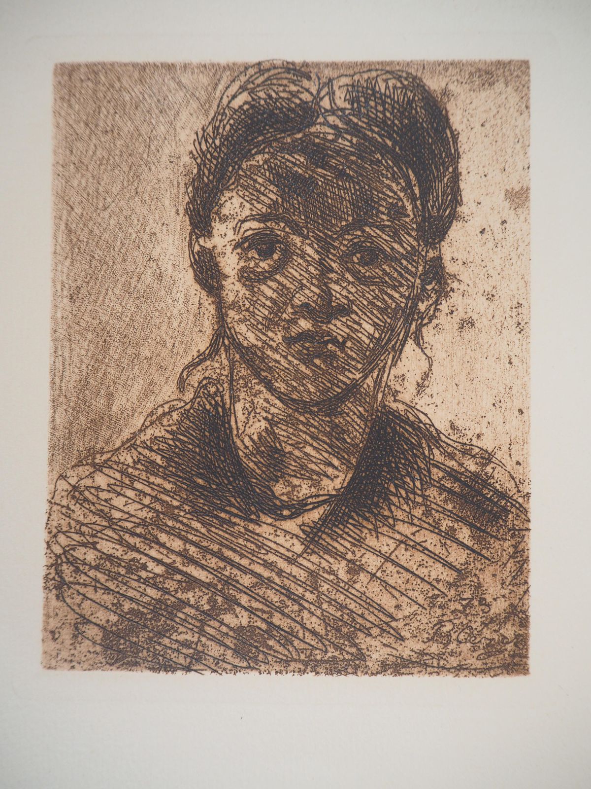 Paul Cézanneyoung Girl   Original Etching, Signed (Venturi #1160)1873