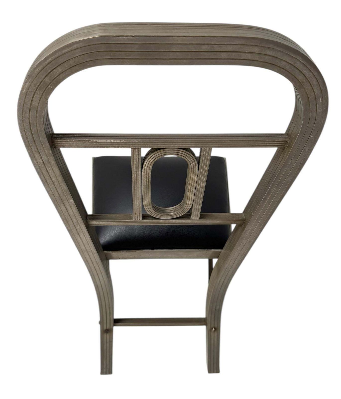 Two French Art Deco Side Chairs With Black Leather Seats, 1930s photo buy