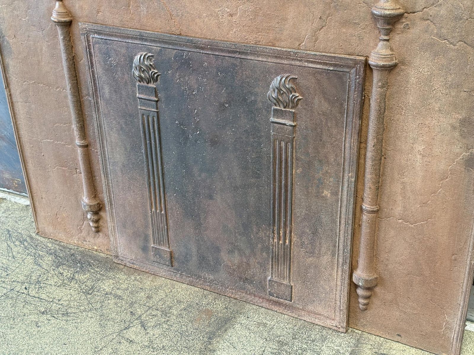 French 'Pillars Of Freedom' Fireback / Backsplash, Neoclassical Period, 19th C. photo for sale