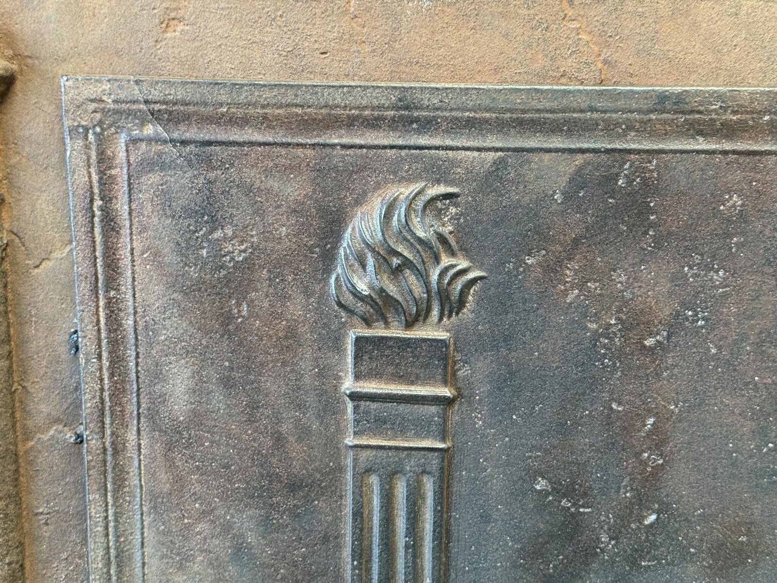 482.0 French 'Pillars Of Freedom' Fireback / Backsplash, Neoclassical Period, 19th C. photo