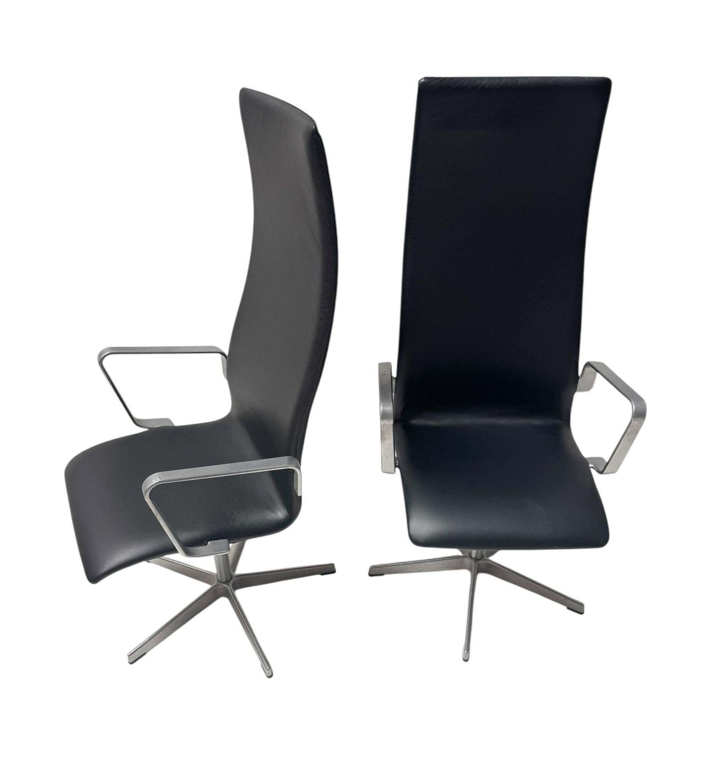 Two Danish Modern Highback Oxford Chairs By Arne Jacobsen For Fritz Hansen, 2004 photo buy