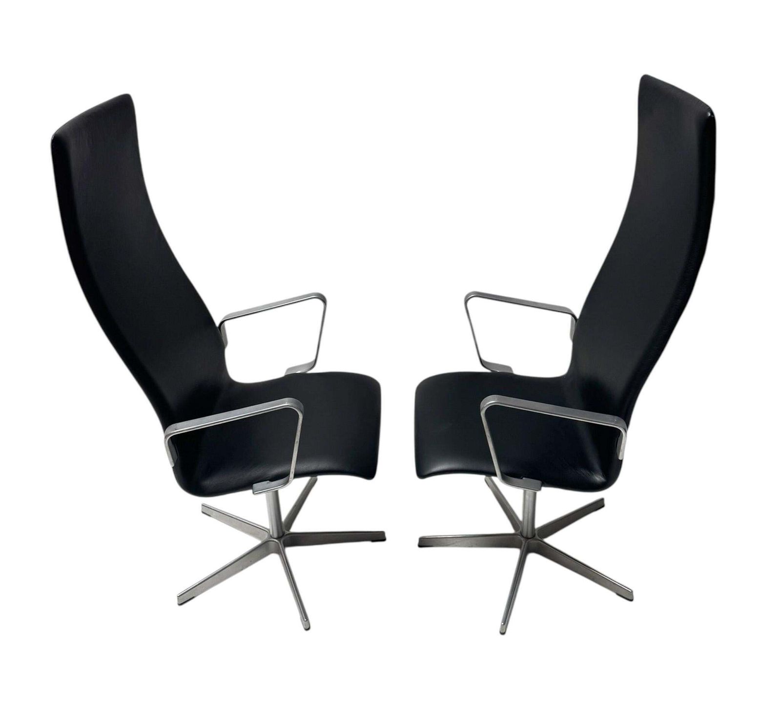 Furniture Two Danish Modern Highback Oxford Chairs By Arne Jacobsen For Fritz Hansen, 2004 photo