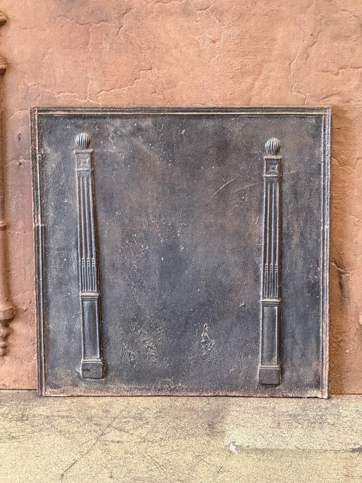 photo furniture Antique French Neoclassical 'Pillars Of Freedom' Fireback / Backsplash