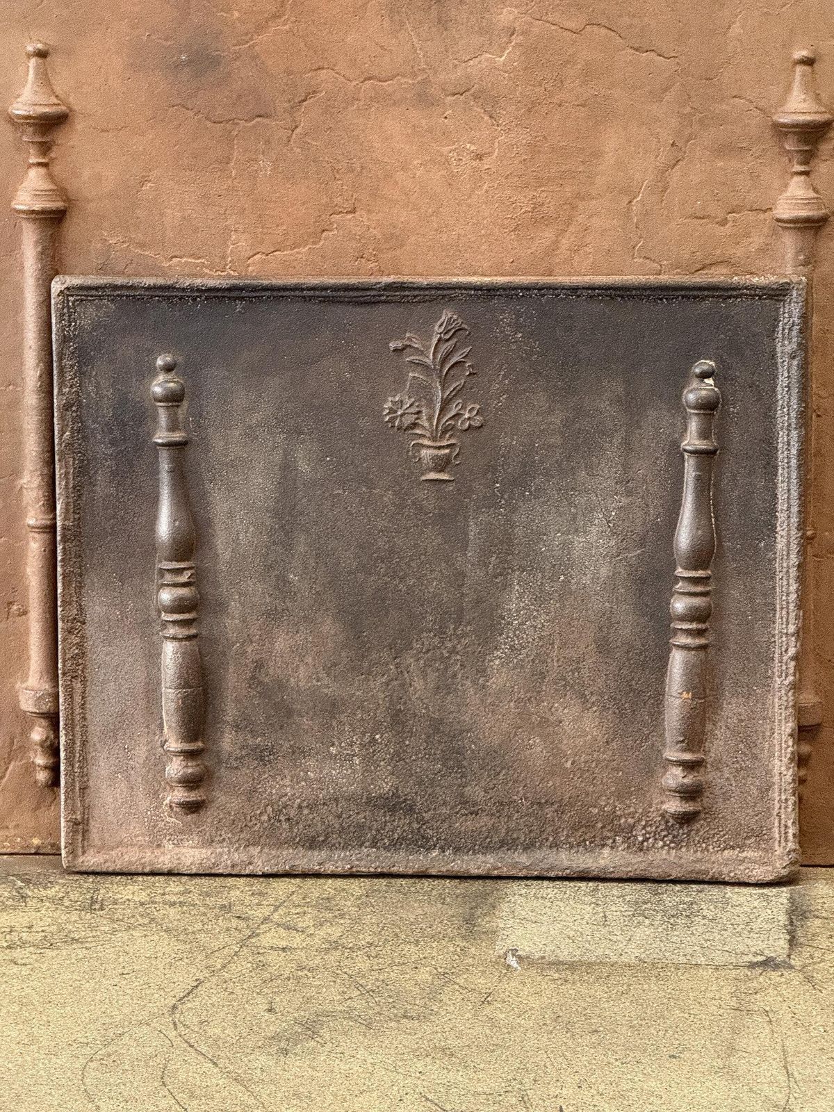 French Louis XV Period 'Flower Basket' Fireback / Backsplash, 18th Century photo furniture