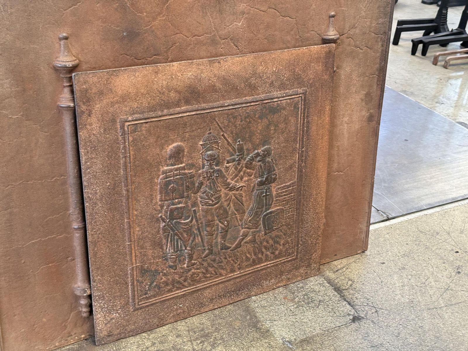 Large French Napoleon III Period 'Soldiers' Fireback / Backsplash photo vinterior