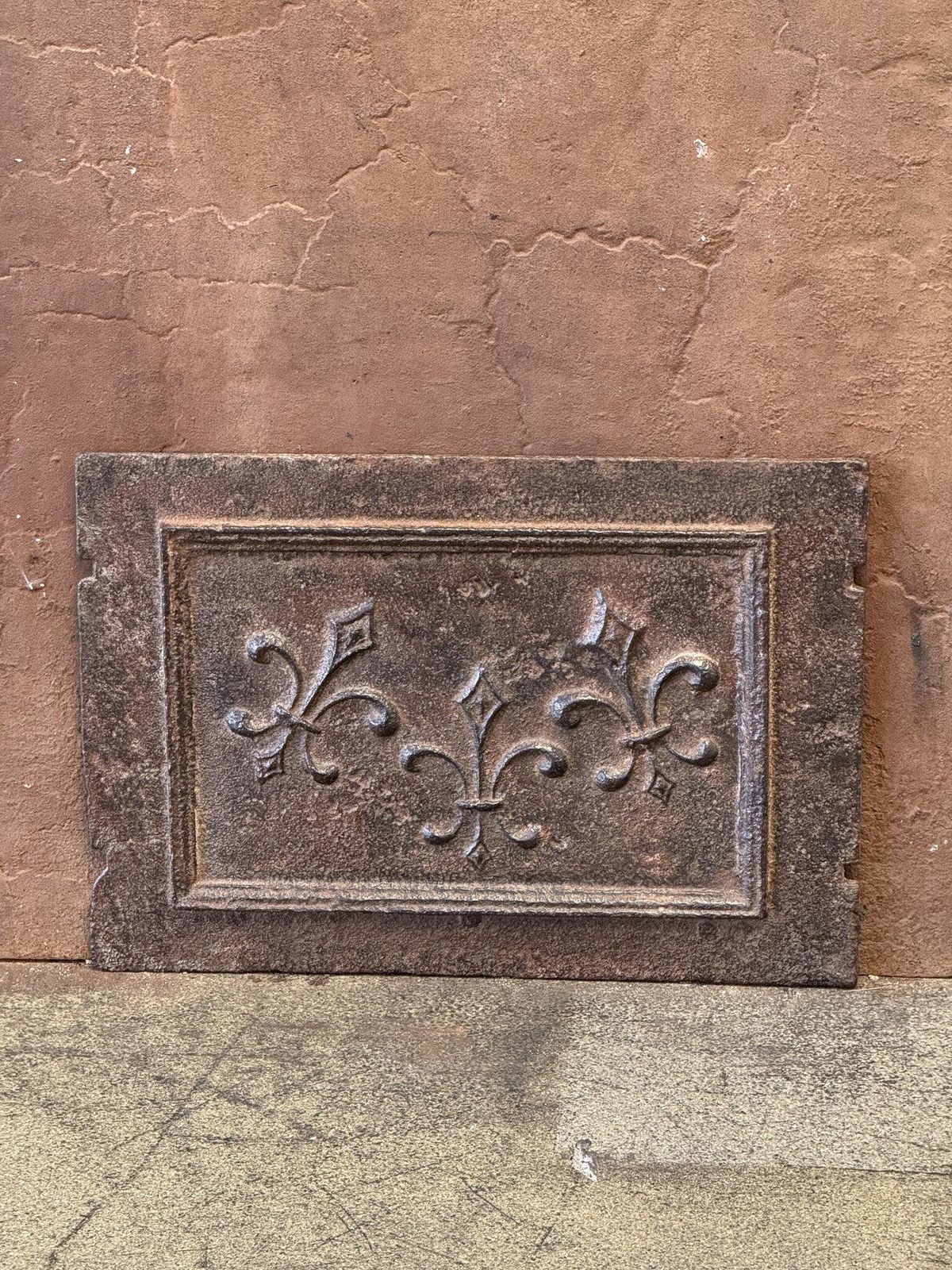 French Louis XV 'Fleur De Lys' Fireback / Backsplash, 18th Century Period photo for sale