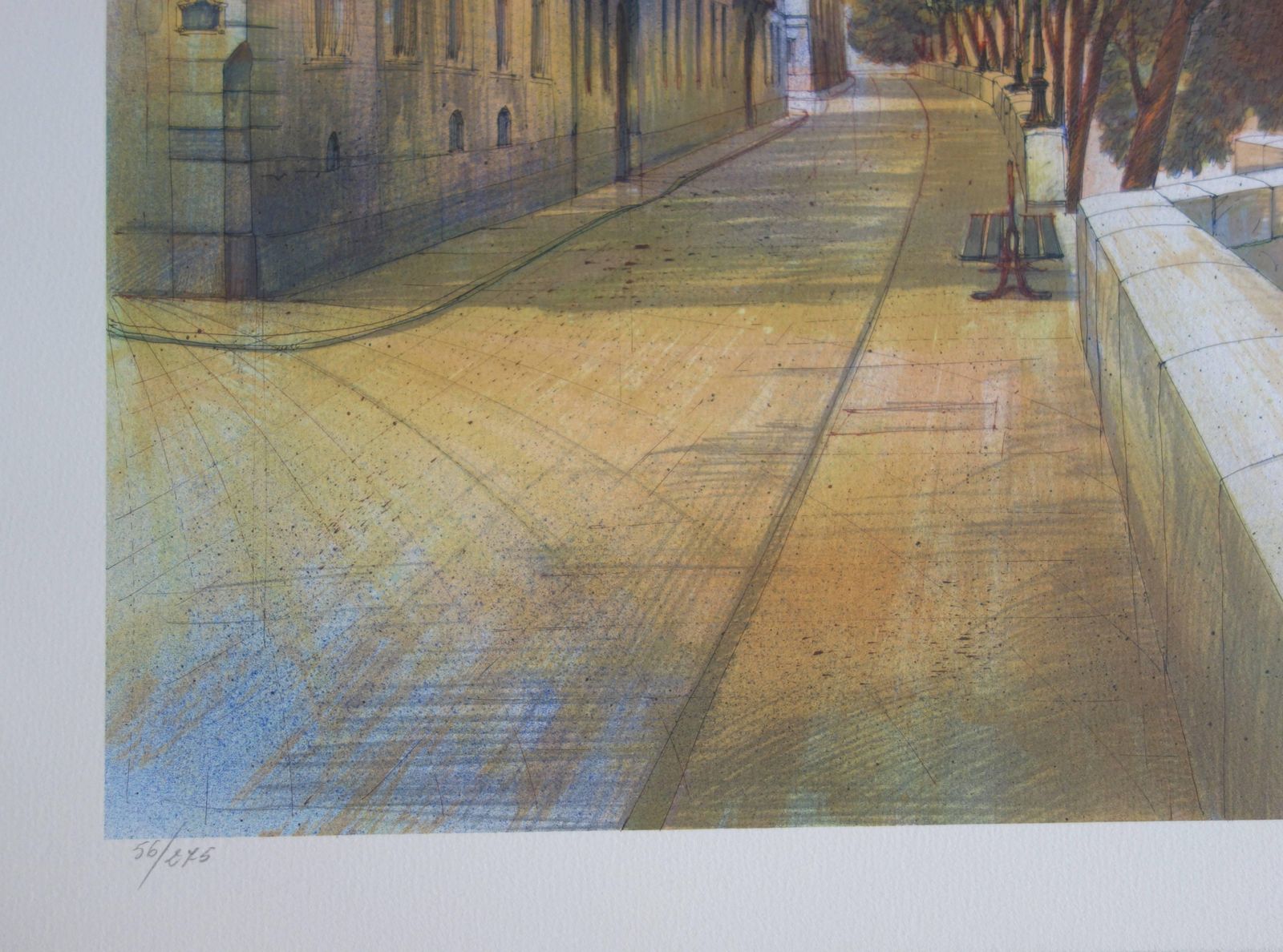 Rolf Rafflewskiparis : Near The Seine River   Original Handsigned Lithograph photo Art