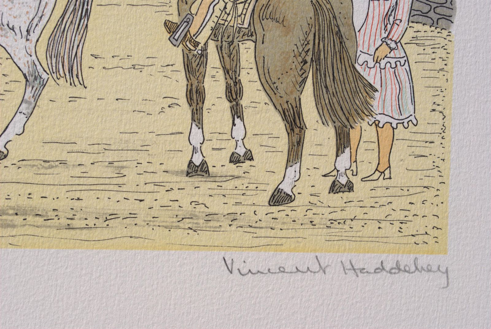 Vincent Haddelseyhorse : Mexican Riders   Original Lithograph, Handsigned & Ltd /1001974 photo Art