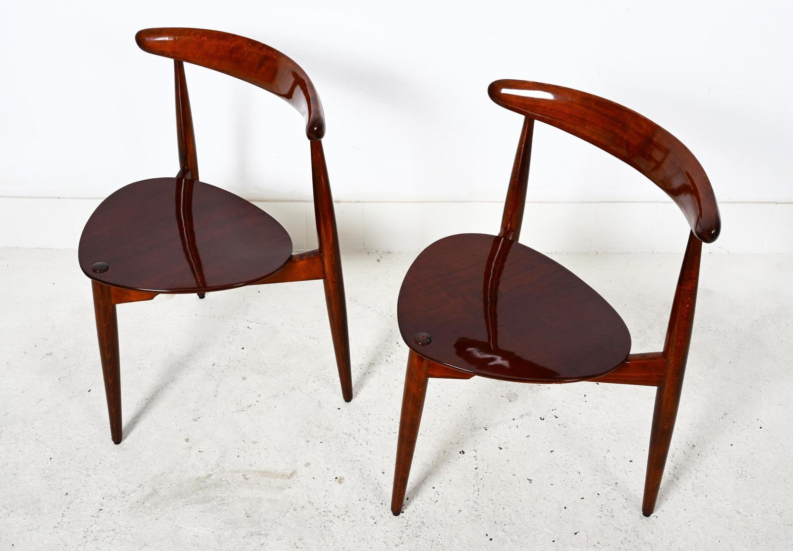 Paar Hans J. Wegner Stoelen Fh 4103 Heart Chair photo vintage