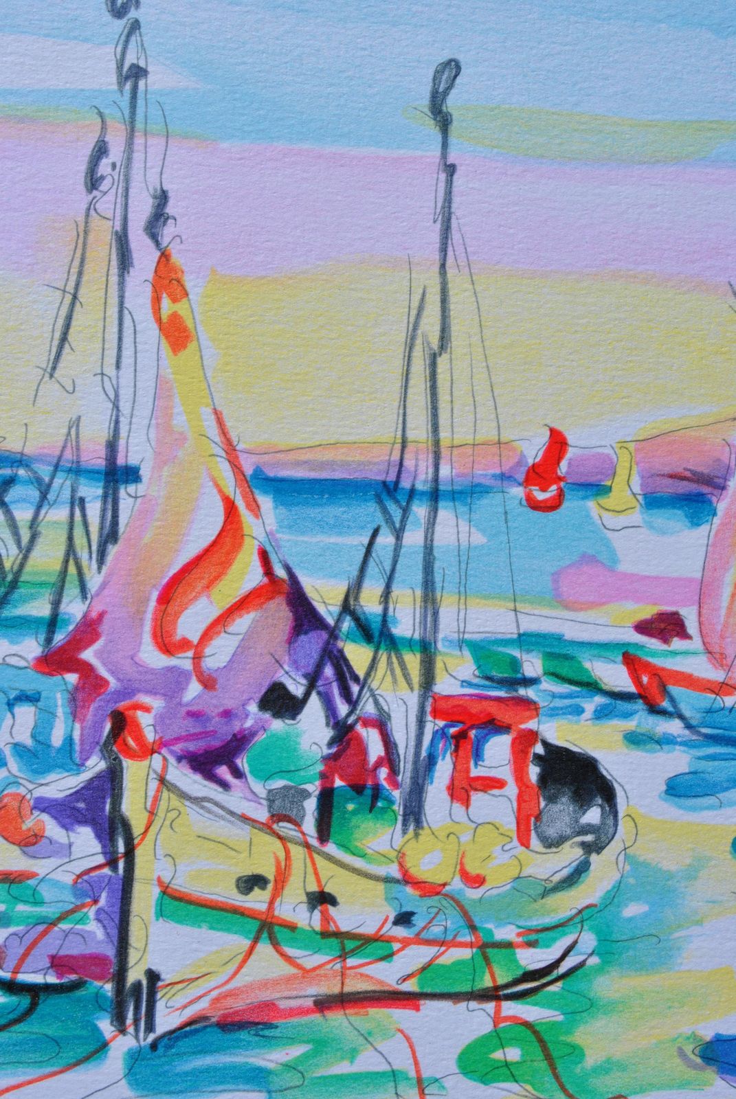 Oliver Zladkuriviera :  Fishermen At Cassis   Original Lithograph, Handsigned & Ltd /2501982 photo 87.0