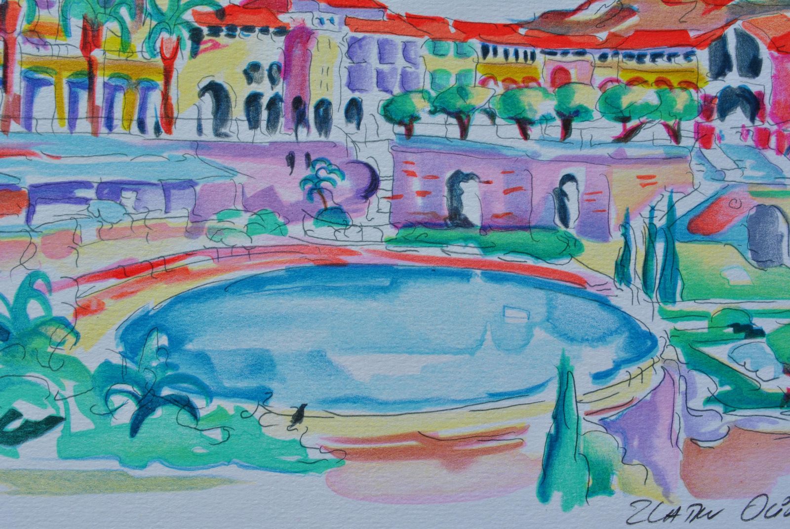 Oliver Zladkuriviera : Monaco   Original Lithograph, Handsigned & Ltd /2501982 photo 89.0