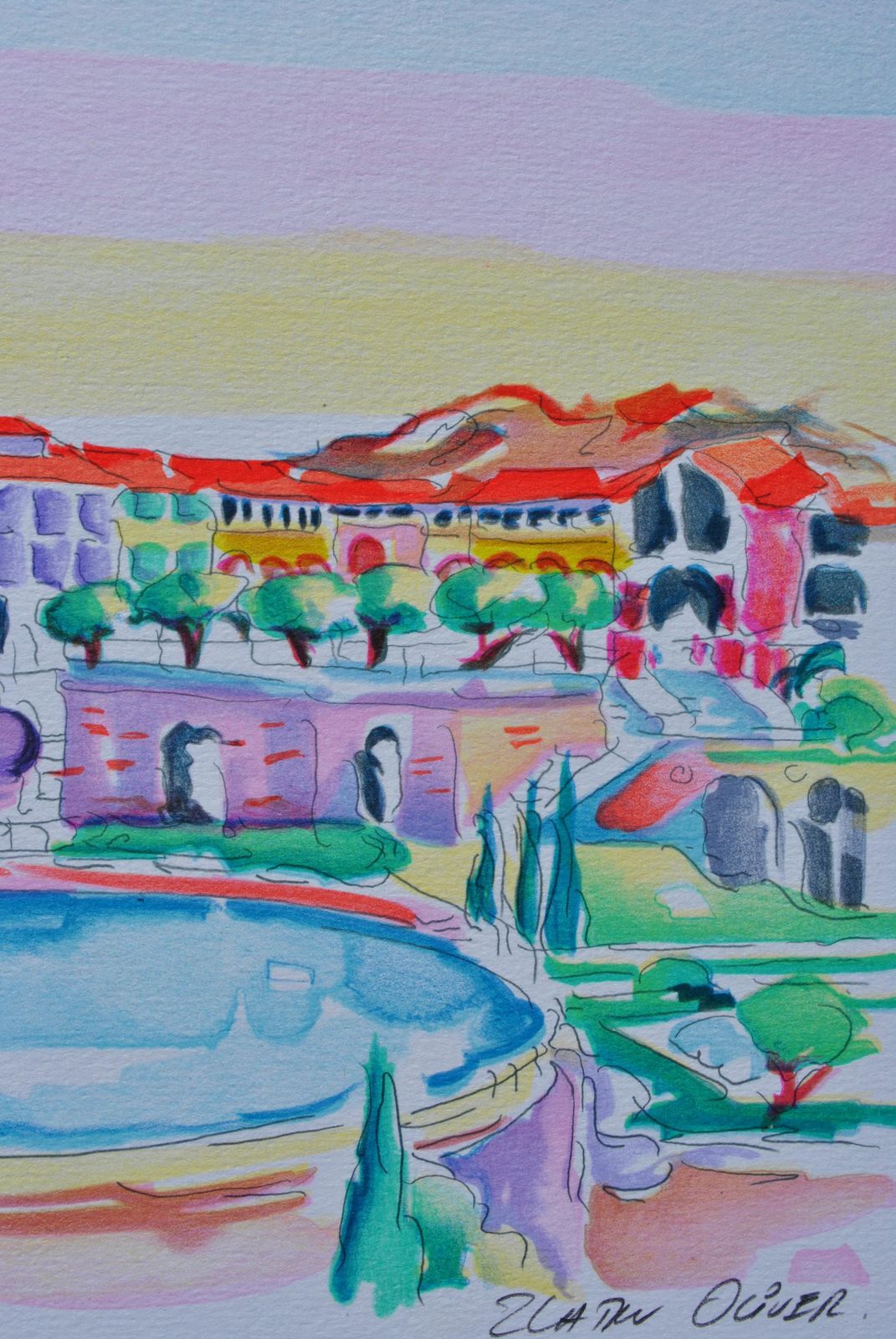 Oliver Zladkuriviera : Monaco   Original Lithograph, Handsigned & Ltd /2501982 photo vinterior