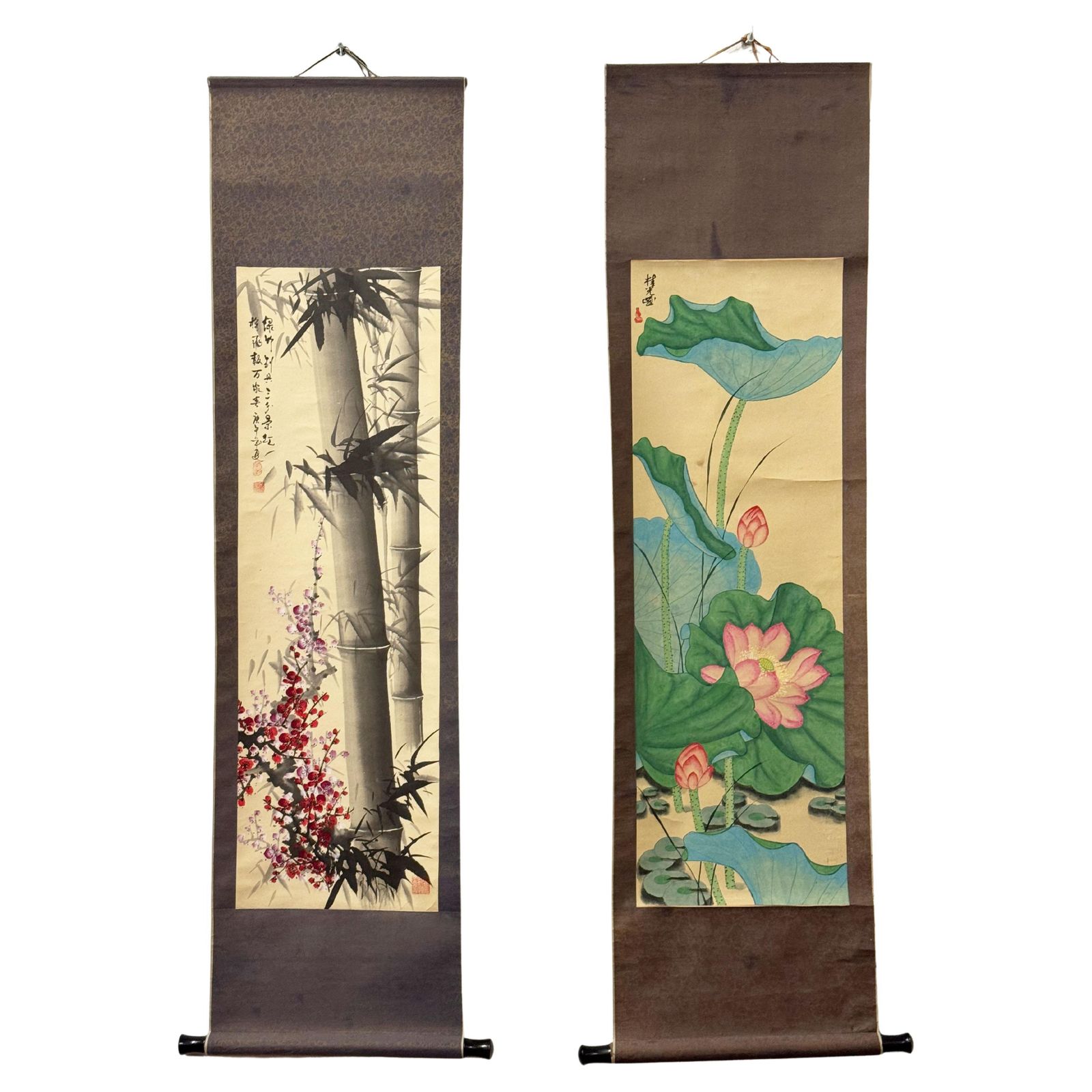 Set Of Two Chinese Scroll Painting