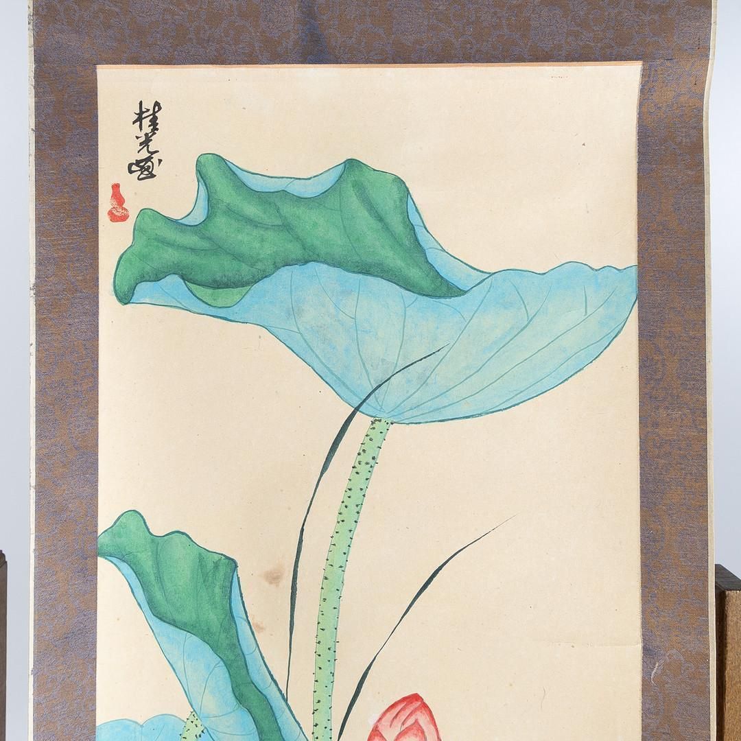 Set Of Two Chinese Scroll Painting photo for sale