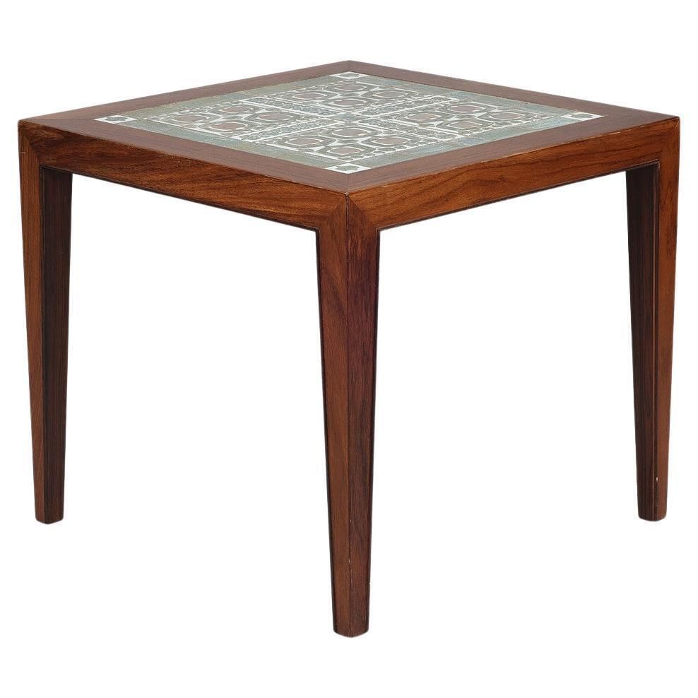 Side Table Severin Hansen For Haslev Møbelsnedkeri With Royal Copenhagen Tiles