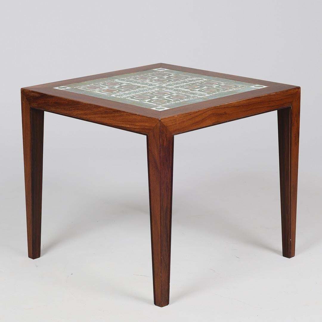 Side Table Severin Hansen For Haslev Møbelsnedkeri With Royal Copenhagen Tiles photo for sale