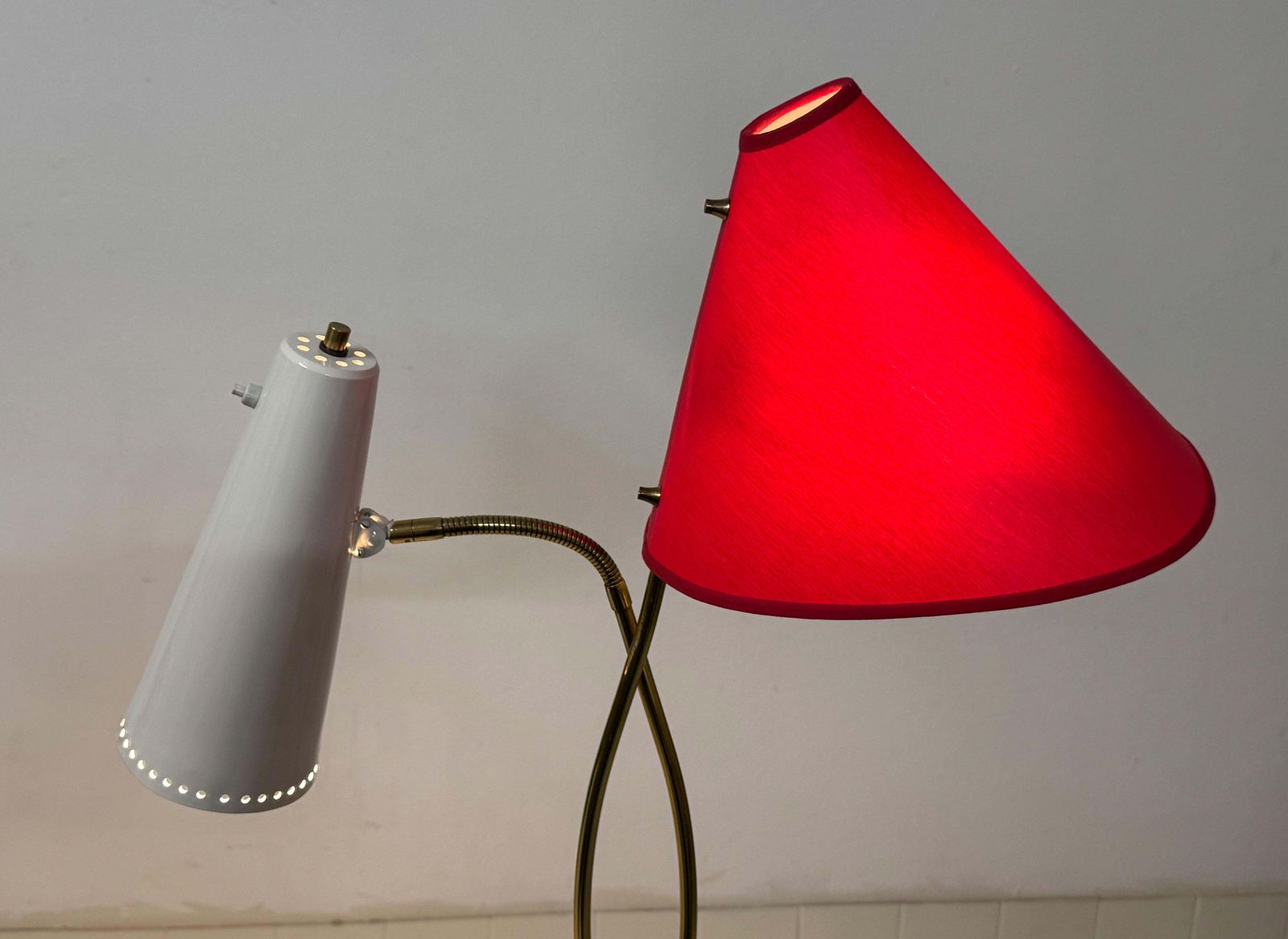 photo furniture Rare Midcentury Brass Floor Lamp By Rupert Nikoll