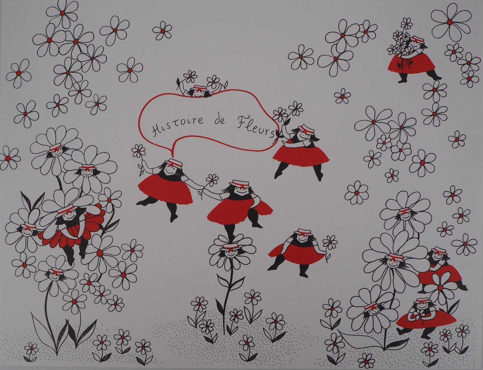 Yves Saint Laurentla Vilaine Lulu Among The Flowers   Lithograph1985