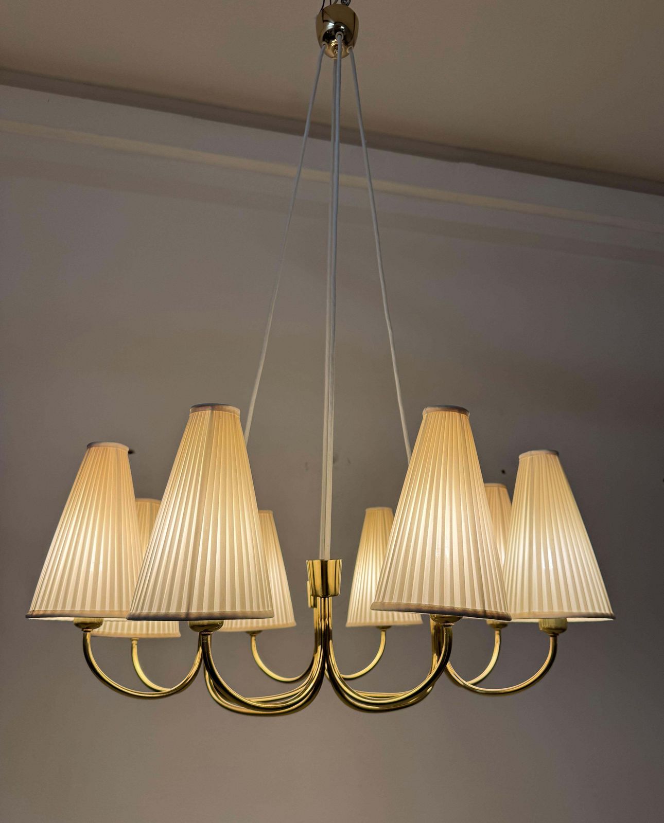 Huge Midcentury Brass Chandelier Model Globus 1069 By Rupert Nikoll photo buy