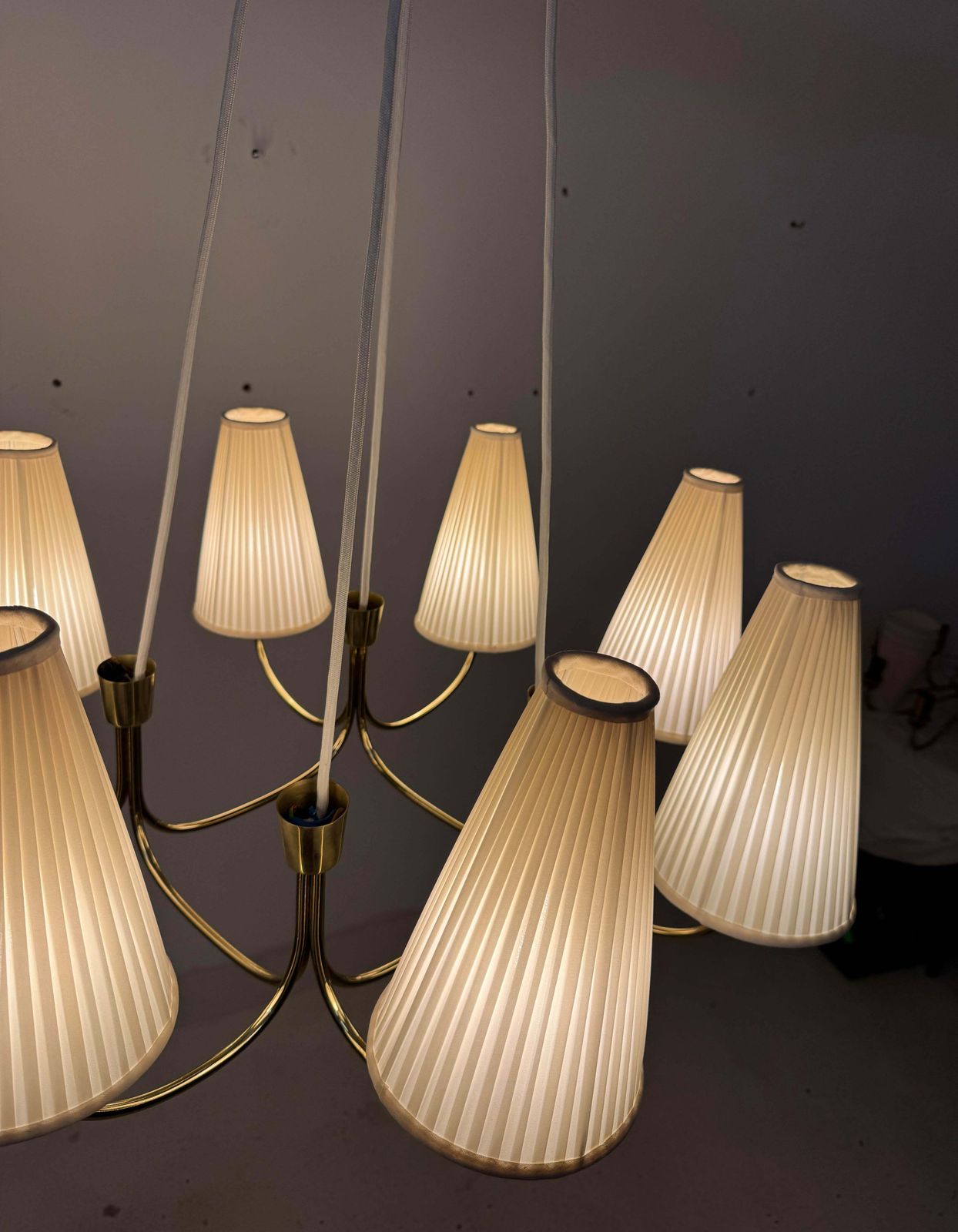 photo for sale Huge Midcentury Brass Chandelier Model Globus 1069 By Rupert Nikoll