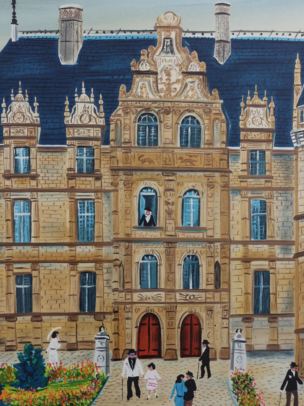 Dan Gandrefrench Castle : Azay Le Rideau   Original Lithograph, Handsigned & Ltd /2501982 photo vinterior