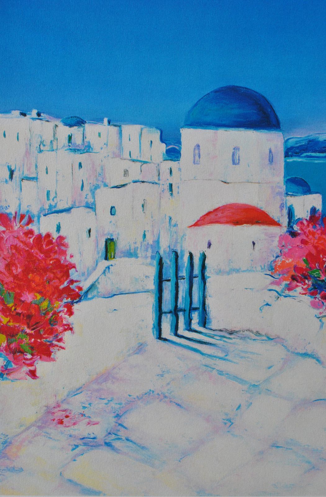 Serge Fenechriviera : Flowers At Santorini   Original Lithograph, Handsigned & Ltd /3901982 photo buy