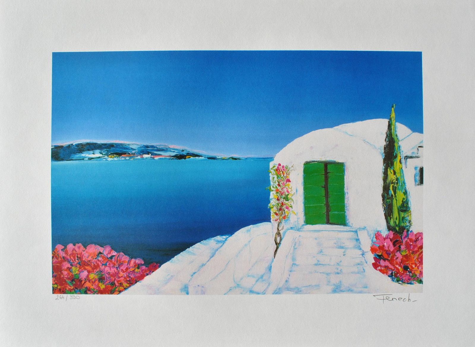 Serge Fenechriviera : View On Cyclades   Original Lithograph, Handsigned & Ltd /3901982