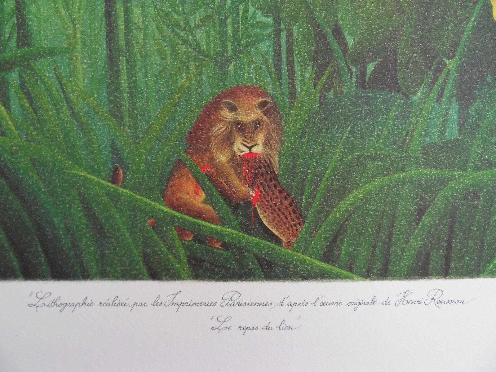(After) Henri Rousseauthe Meal Of The Lion   Lithograph   300ex1976 photo 260.0