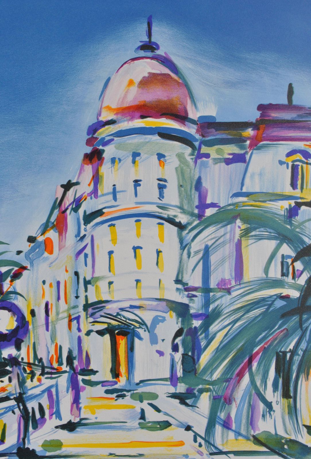 Pierre Bellierriviera : Negresco Palace   Original Lithograph, Handsigned & Ltd /2501982 photo vintage