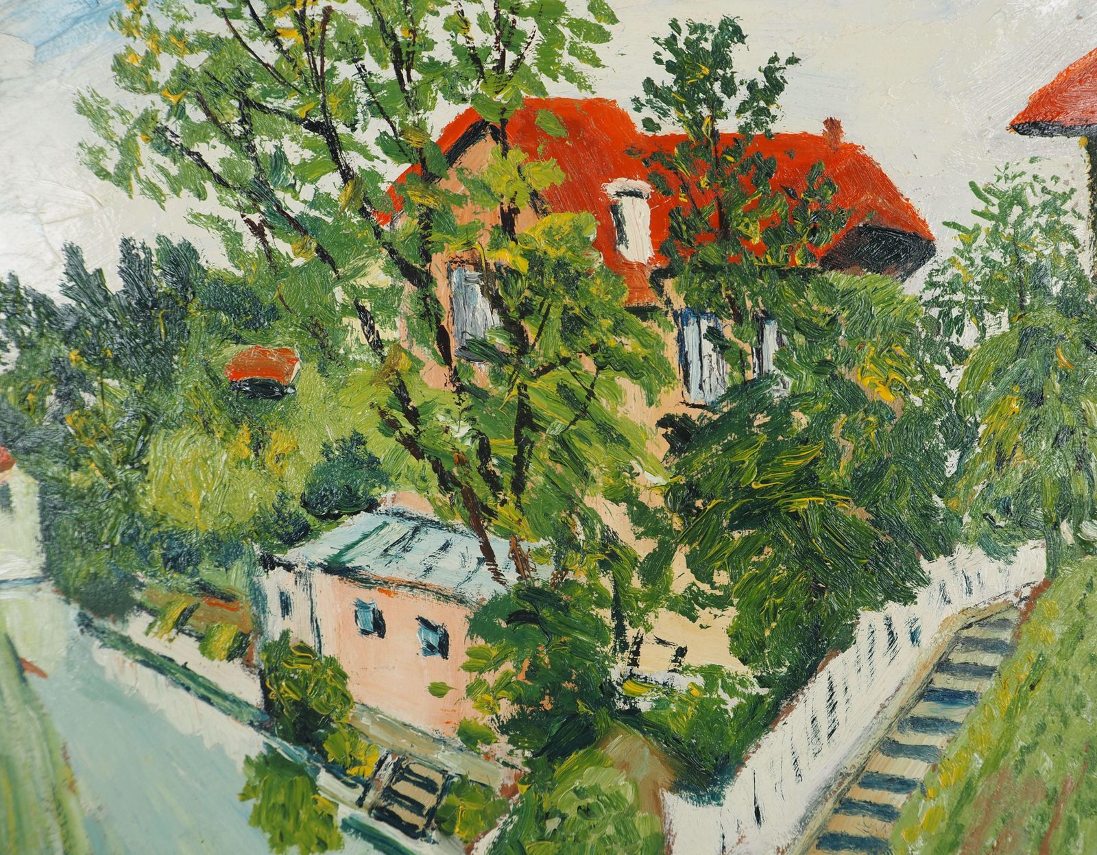 élisée Maclethouses By The River   Oil Painting   Signed photo vinterior