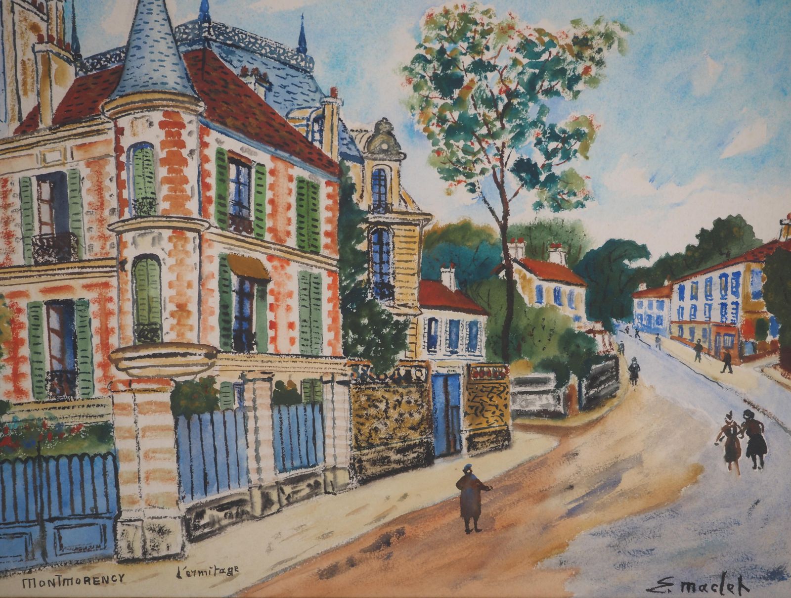 élisée Macletmontmorency : Castle Of Jj Rousseau   Original Watercolor   Signed photo for sale