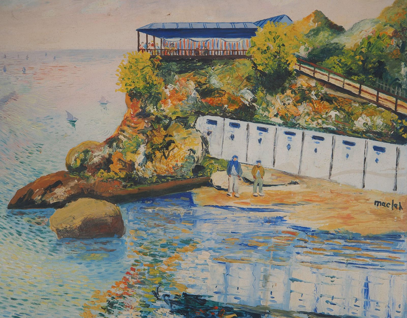 élisée Macletmediterranean Seascape Near Toulon   Oil On Canvas   Signed photo furniture