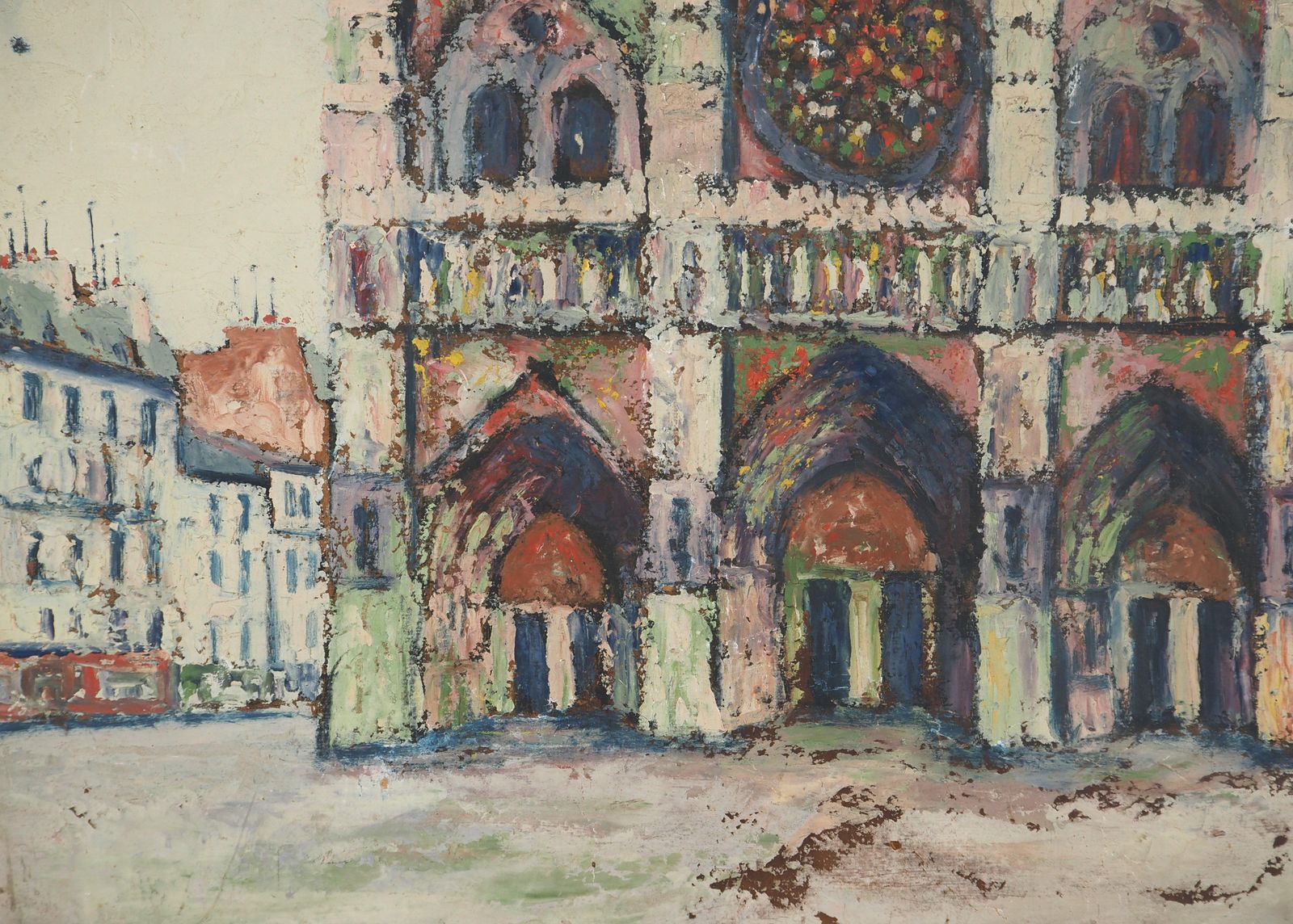 élisée Macletparis, Notre Dame Church   Oil Painting   Signed photo vinterior
