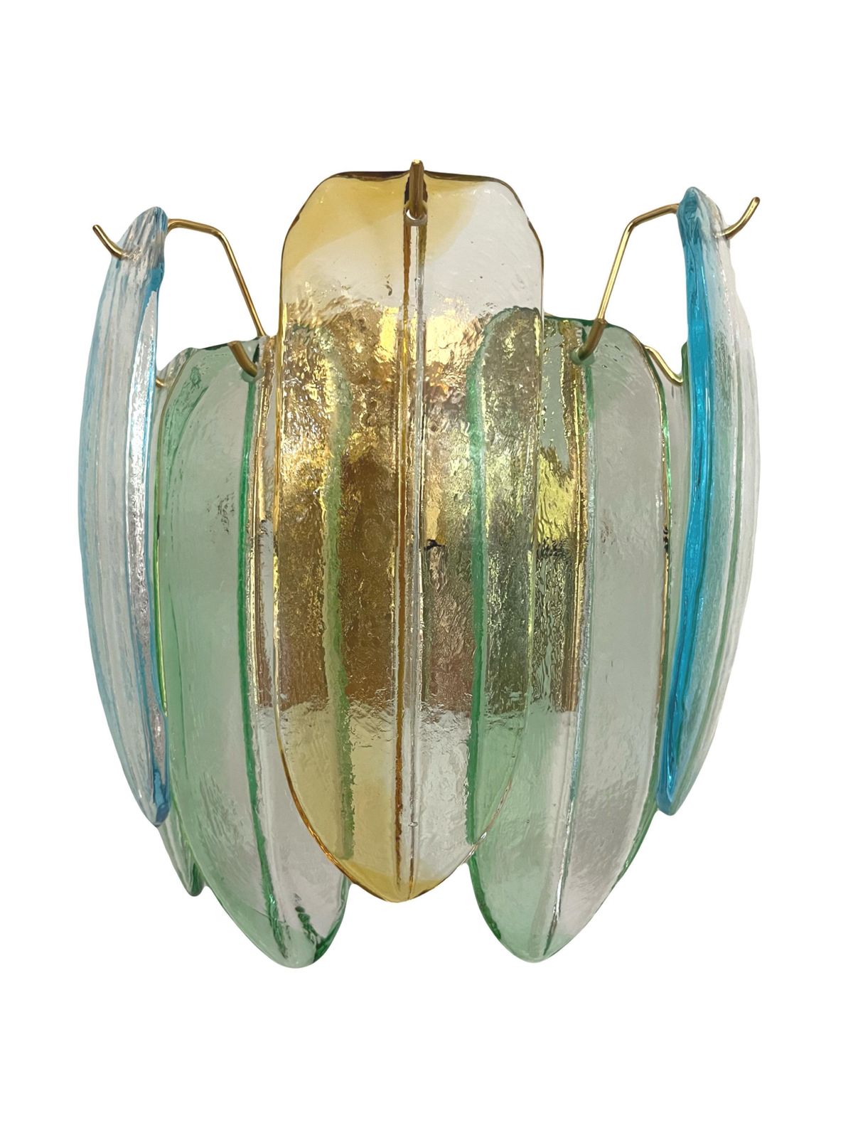 photo vinterior Italian Large Pair Of Murano Glass Wall Sconces By Barbini Alfredo, 1980s