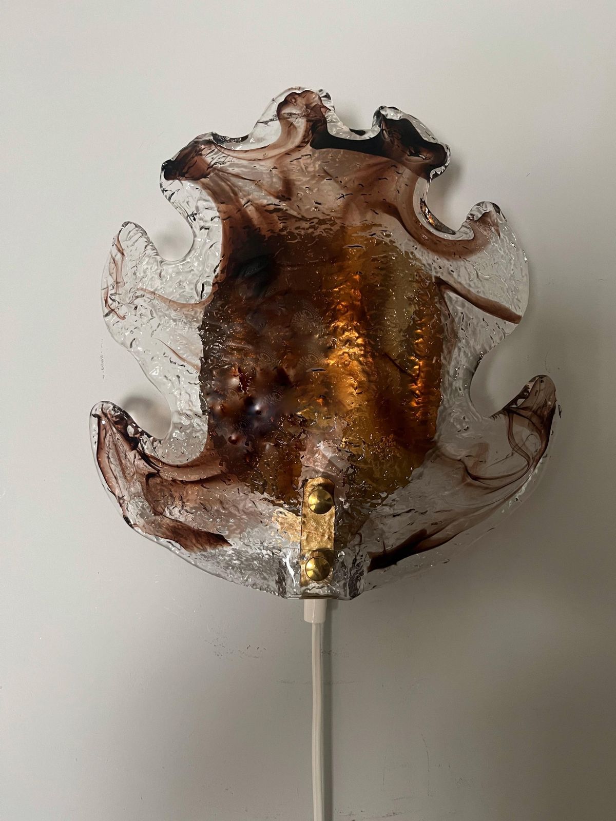Swedish Mid Century Single Smoke Glass Wall Sconce By Fåglavik, 1970s photo furniture