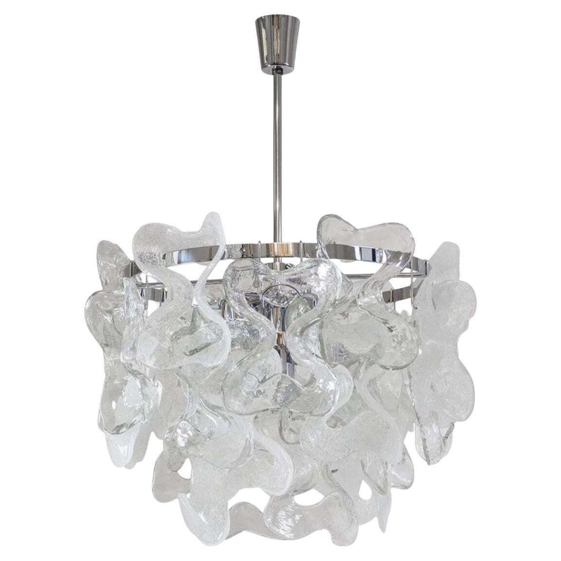 Austrian Midcentury Murano Glass "Catena" Chandelier By Kalmar, 1970s