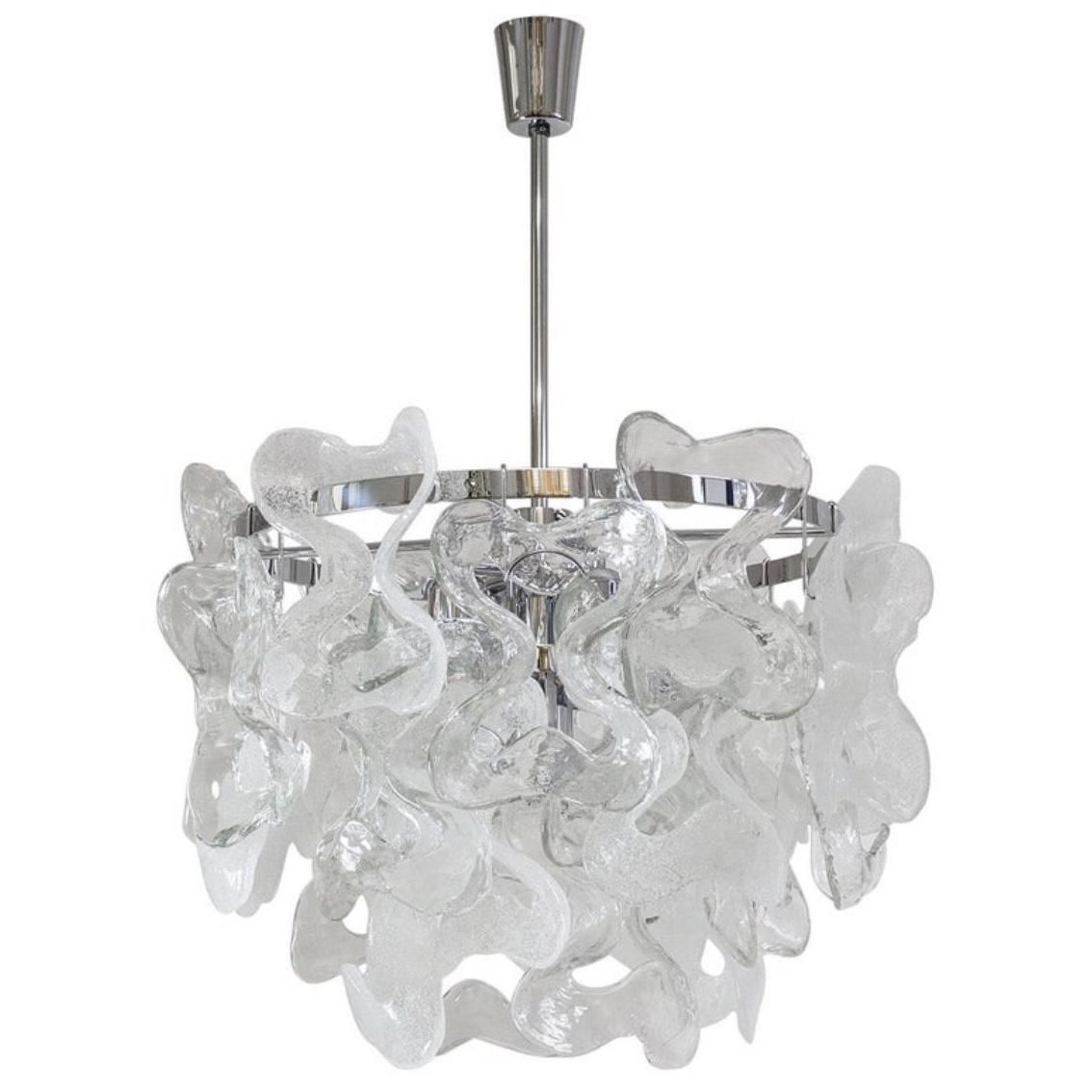 Austrian Midcentury Murano Glass "Catena" Chandelier By Kalmar, 1970s photo furniture