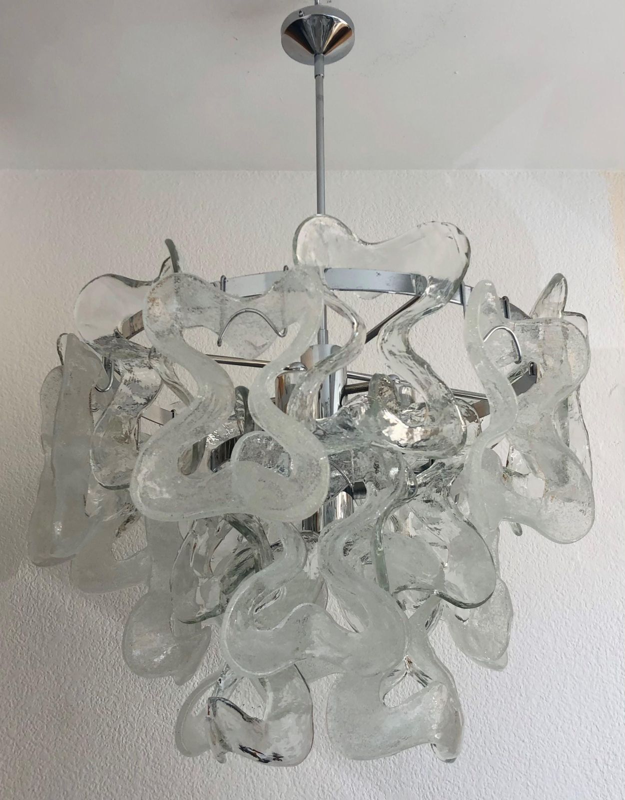 Austrian Midcentury Murano Glass "Catena" Chandelier By Kalmar, 1970s photo Lighting