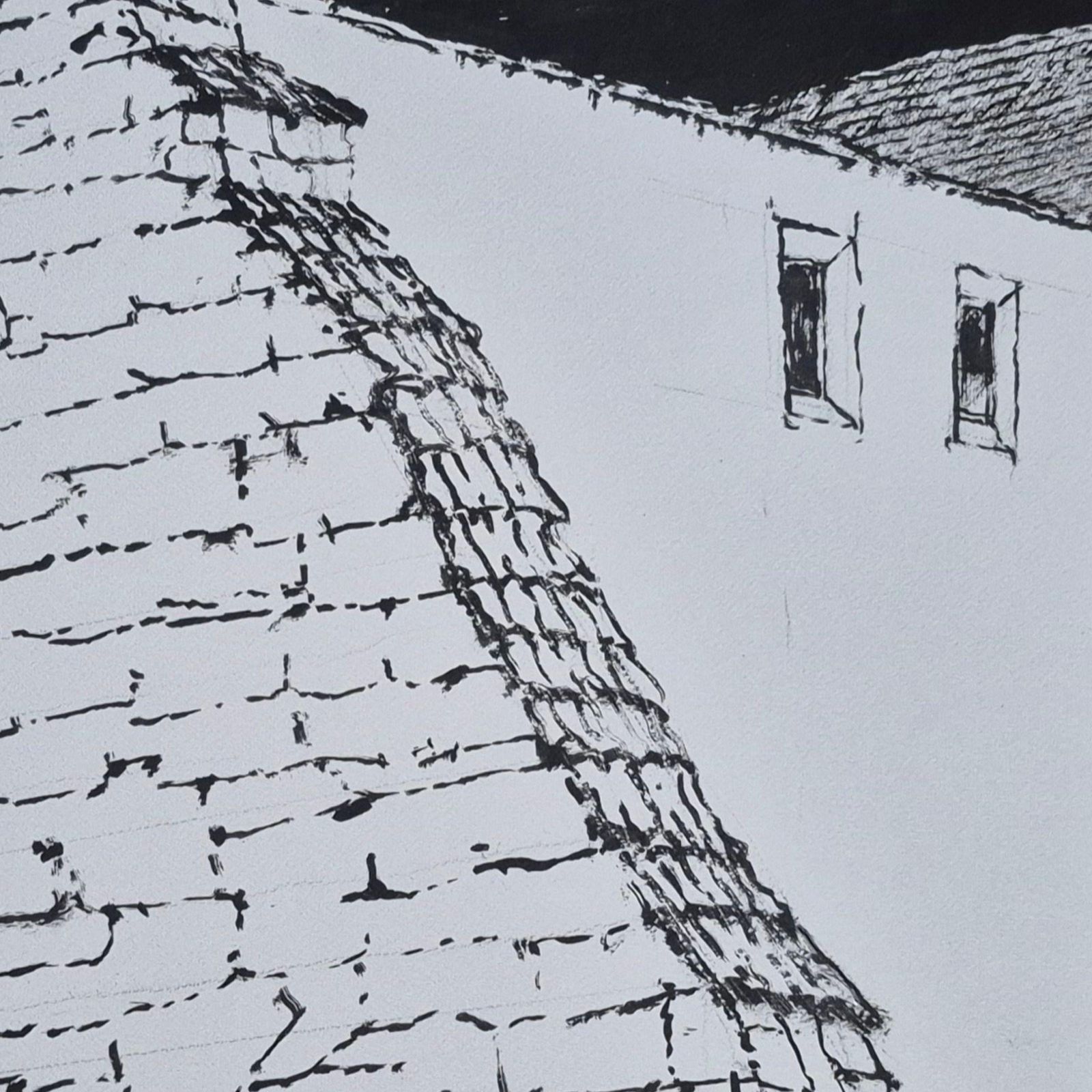 Konrad Kucza Kuczynskithe Monastery, Kazimierz Dolny, Ink On Paper, Polish Artist, Black And White2022 photo 512.0