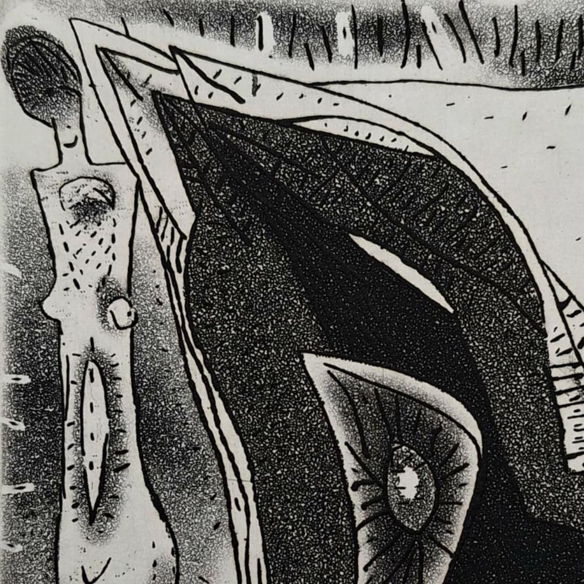 Jerzy Dmitrukthe Woman And Her Abstractness   21st Century, Contemporary Etching2008 photo for sale