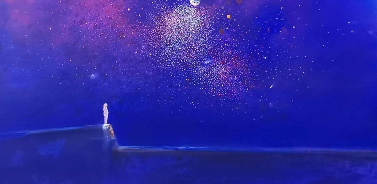 Barbara Hubertstarry Night 2. Contemporary Oil Abstract Landscape Painting, Polish Artist2025 photo 3296.0