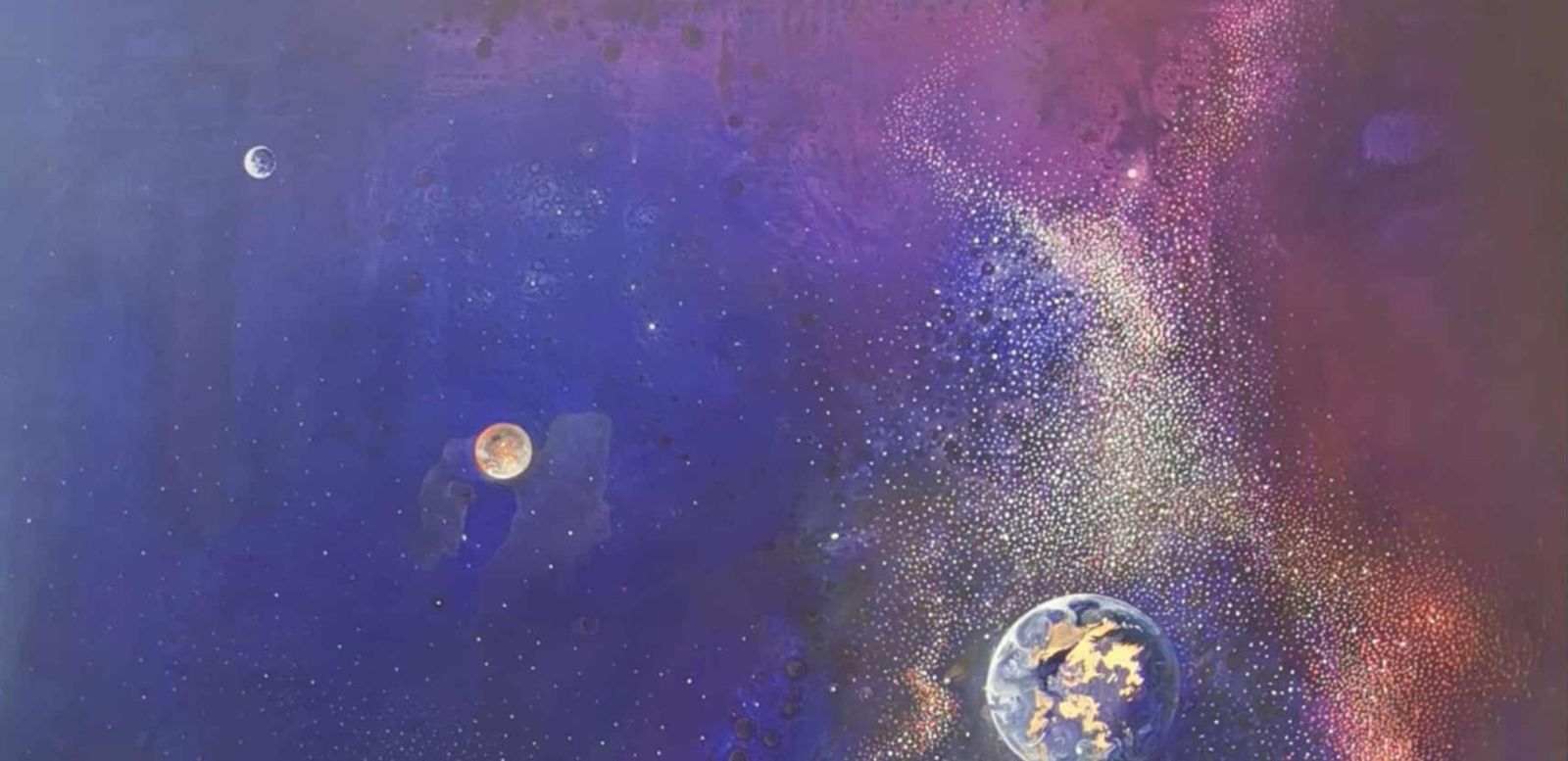 Barbara Hubertgalaxy 2. Contemporary Oil Abstract Landscape Painting, Polish Artist2025 photo Art