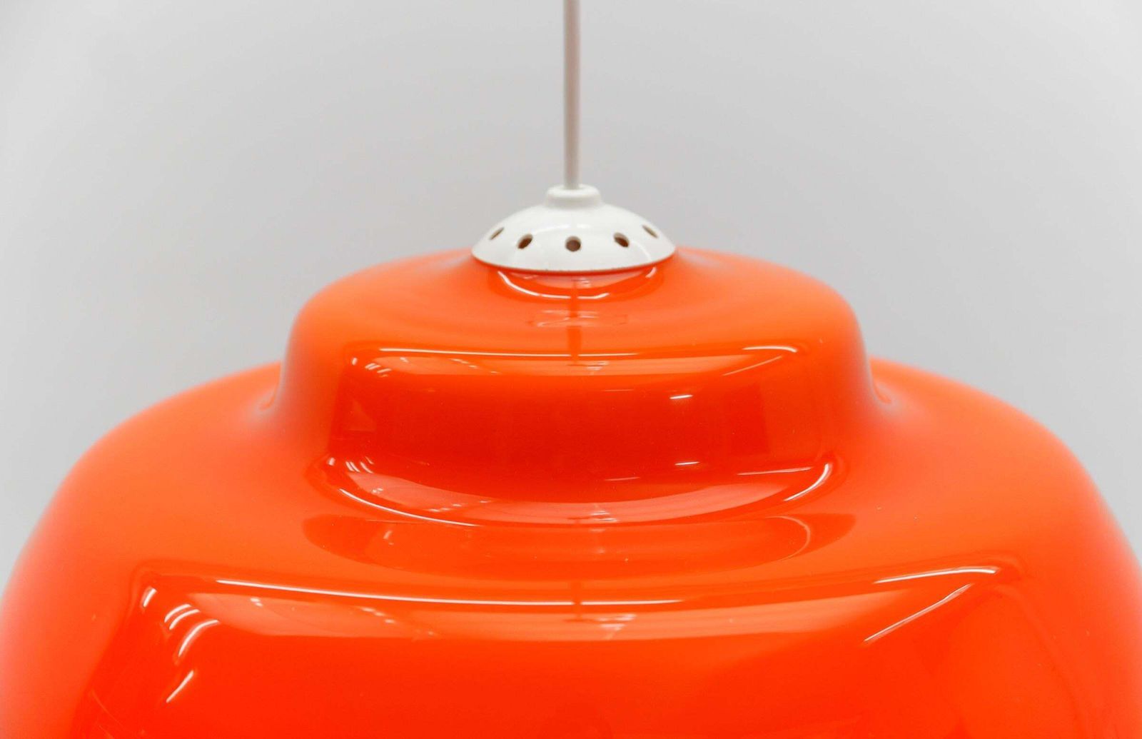photo furniture Lovely Huge Orange Glass Ceiling Lamp By Peill & Putzler, 1960s