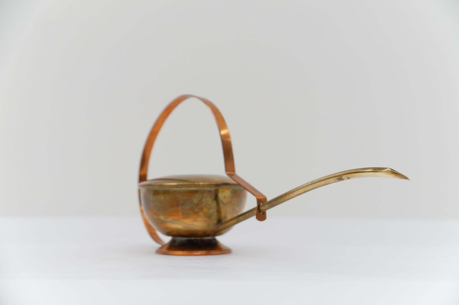 Rare Lovely Brass And Copper Watering Can, 1950s Austria photo Garden Decor