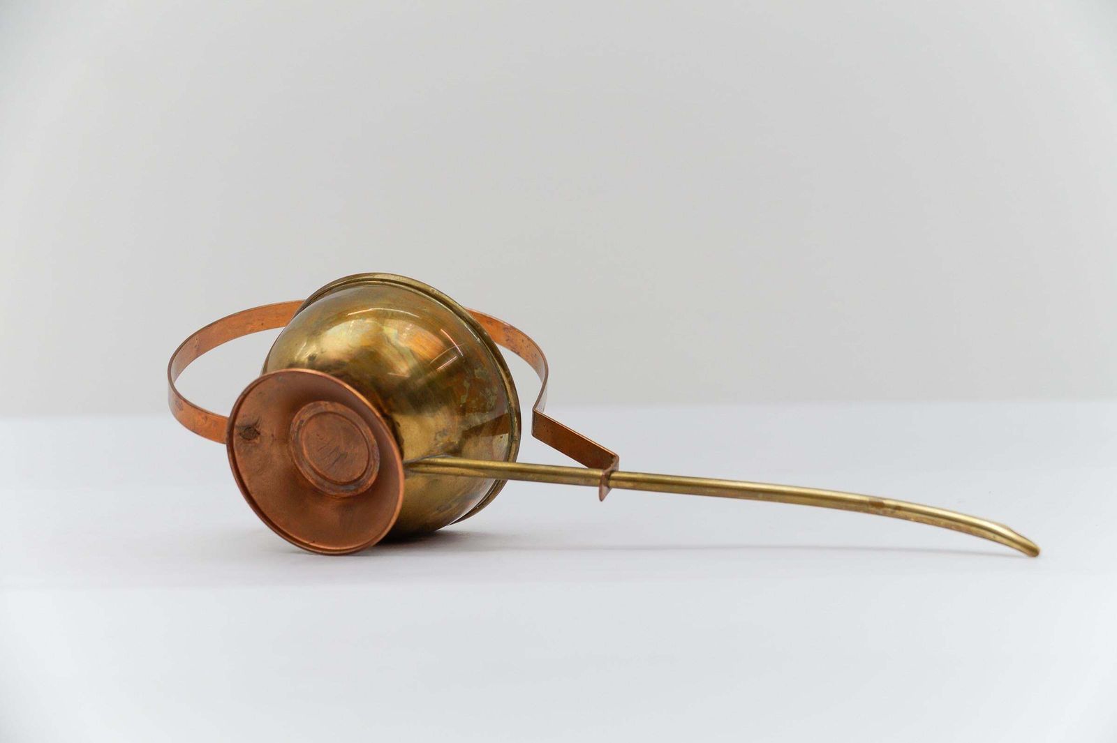 Garden Decor Rare Lovely Brass And Copper Watering Can, 1950s Austria photo