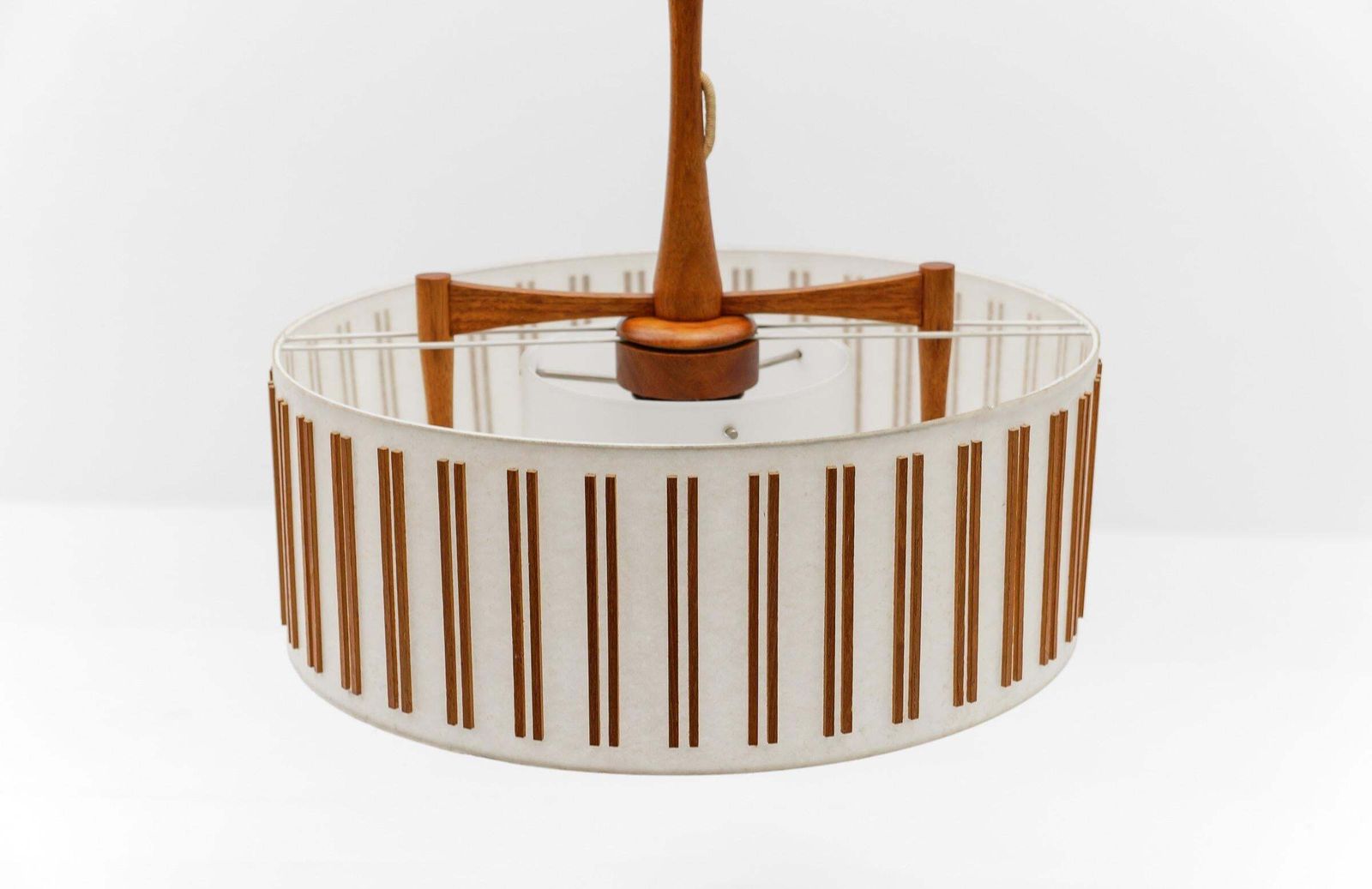 photo furniture Lovely Adjustable Japanese Style Ceiling Lamp Made In Teak By Temde Swiss, 1960s