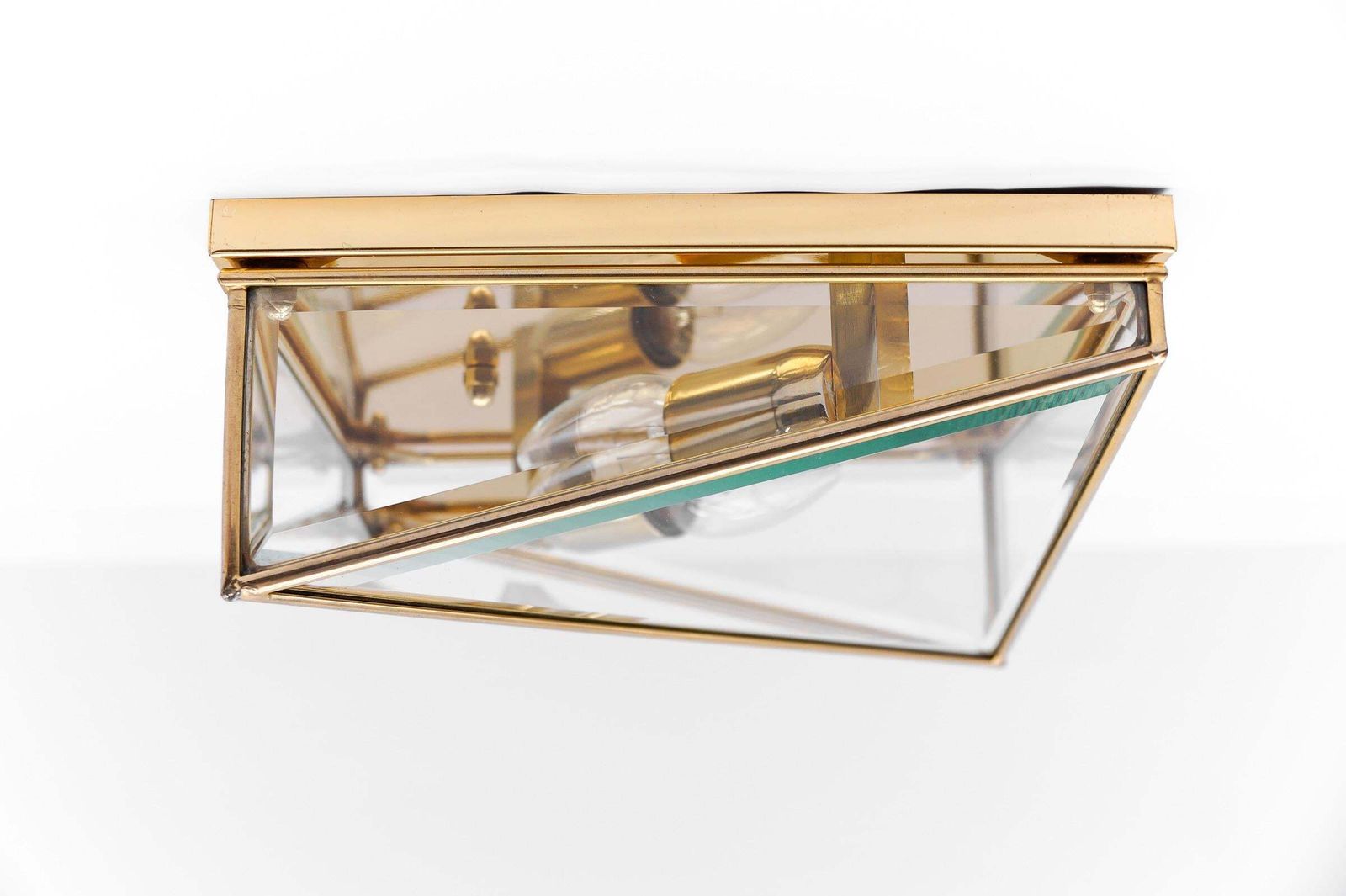 1. Of 3 Very Elegant Cut Glass Asymetric Flush Mount, Italy 1960s photo furniture