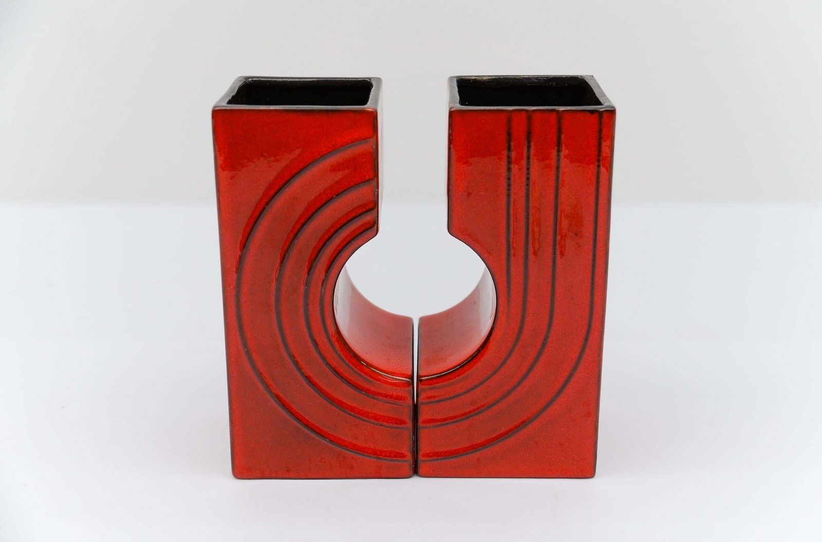 Set Of 2 "Cyclone" Ceramic Vases By Cari Zalloni For Steuler, 1970s photo vintage