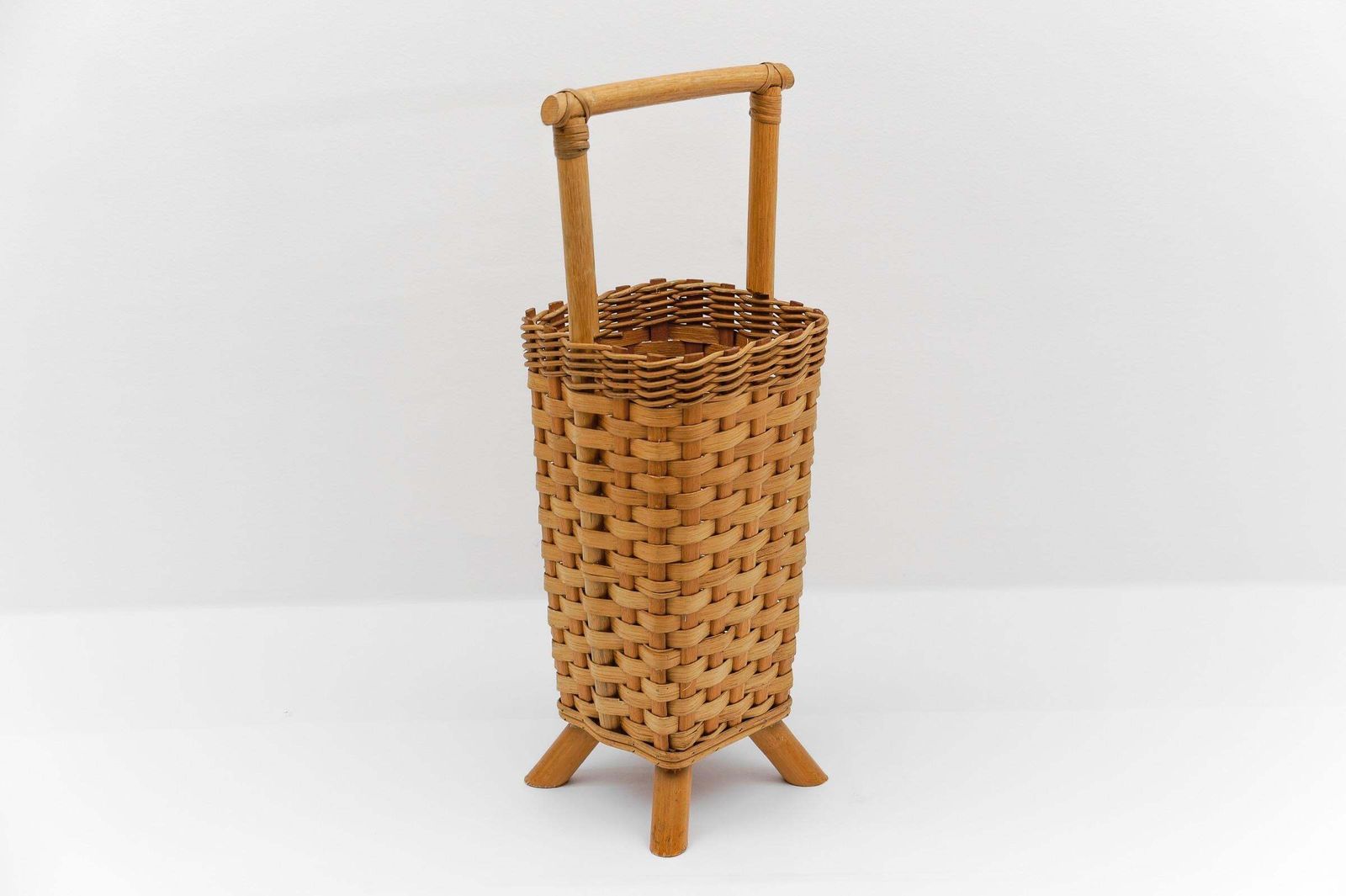 Italian Bamboo And Rattan Umbrella Stand, 1960s photo for sale