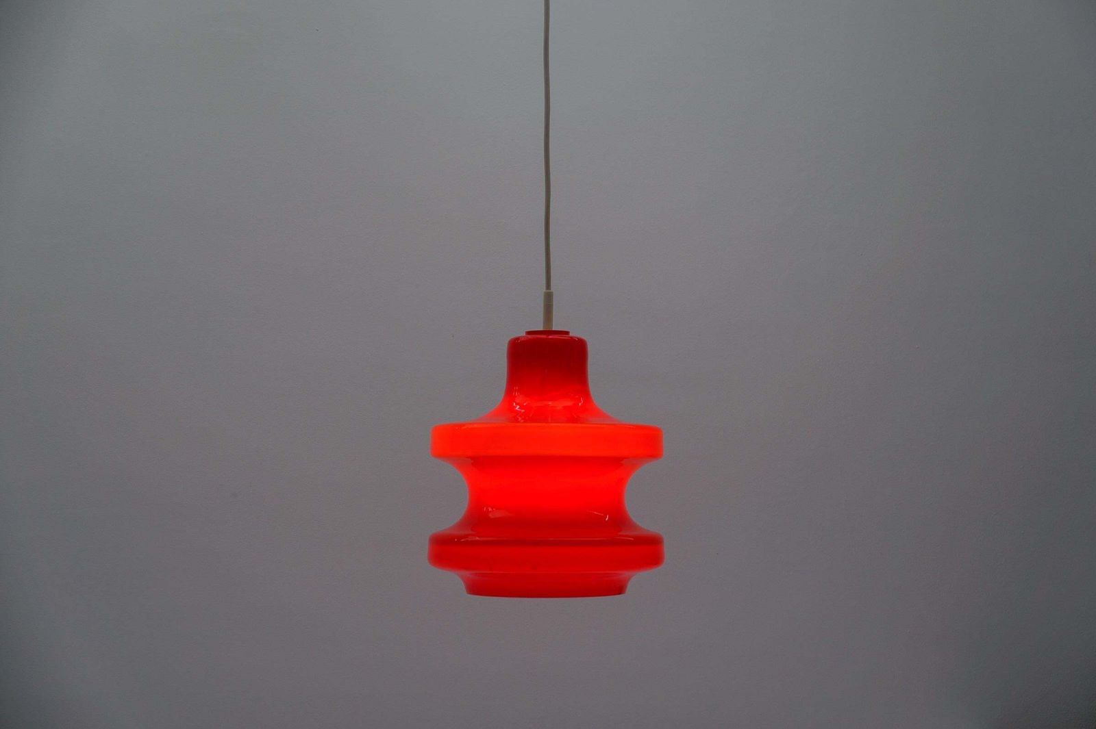Lovely Lipstick Red Glass Ceiling Lamp By Peill & Putzler, 1960s photo 751.0
